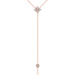 14K Gold Diamond Lariat Necklace Diamond Y-Necklace - Abtin & Company 