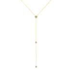 14K Gold Diamond Lariat Necklace Diamond Y-Necklace - Abtin & Company 
