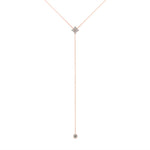14K Gold Diamond Lariat Necklace Diamond Y-Necklace - Abtin & Company 