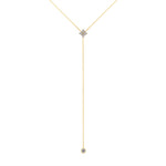 14K Gold Diamond Lariat Necklace Diamond Y-Necklace - Abtin & Company 