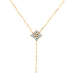 14K Gold Diamond Lariat Necklace Diamond Y-Necklace - Abtin & Company 