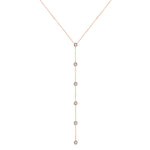 14K Gold Diamond Lariat Necklace Diamond Y-Necklace - Abtin & Company 