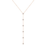14K Gold Diamond Lariat Necklace Diamond Y-Necklace - Abtin & Company 