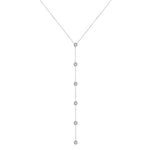 14K Gold Diamond Lariat Necklace Diamond Y-Necklace - Abtin & Company 