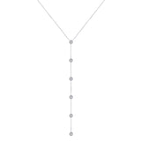 14K Gold Diamond Lariat Necklace Diamond Y-Necklace - Abtin & Company 
