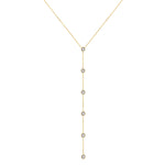 14K Gold Diamond Lariat Necklace Diamond Y-Necklace - Abtin & Company 
