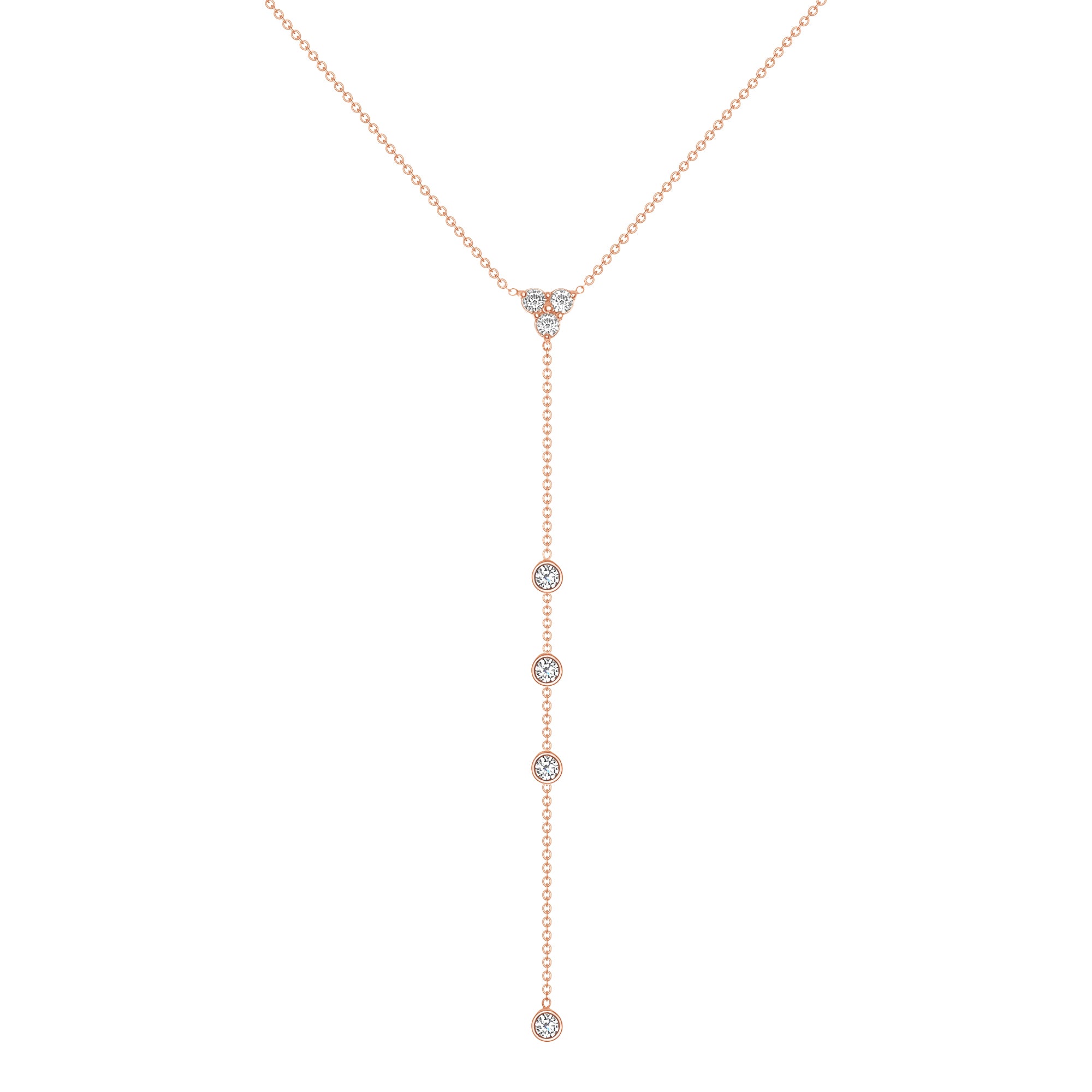 14K Gold Diamond Lariat Necklace Y-Necklace - Abtin & Company 