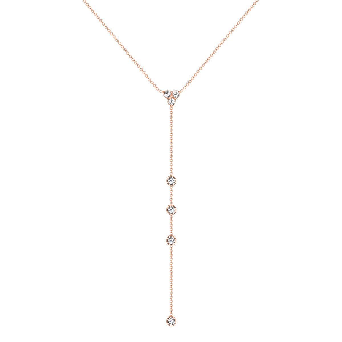 14K Gold Diamond Lariat Necklace Y-Necklace - Abtin & Company 