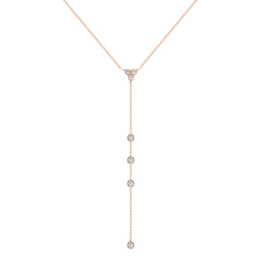 14K Gold Diamond Lariat Necklace Y-Necklace - Abtin & Company 