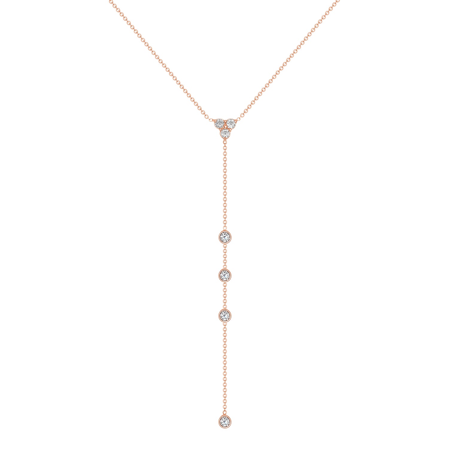 14K Gold Diamond Lariat Necklace Y-Necklace - Abtin & Company 