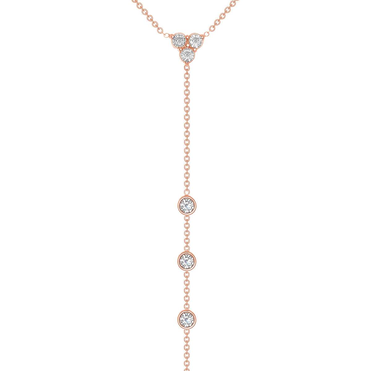 14K Gold Diamond Lariat Necklace Y-Necklace - Abtin & Company 
