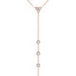 14K Gold Diamond Lariat Necklace Y-Necklace - Abtin & Company 