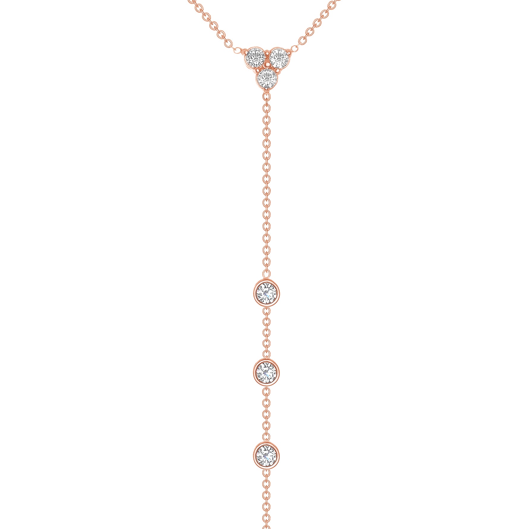 14K Gold Diamond Lariat Necklace Y-Necklace - Abtin & Company 