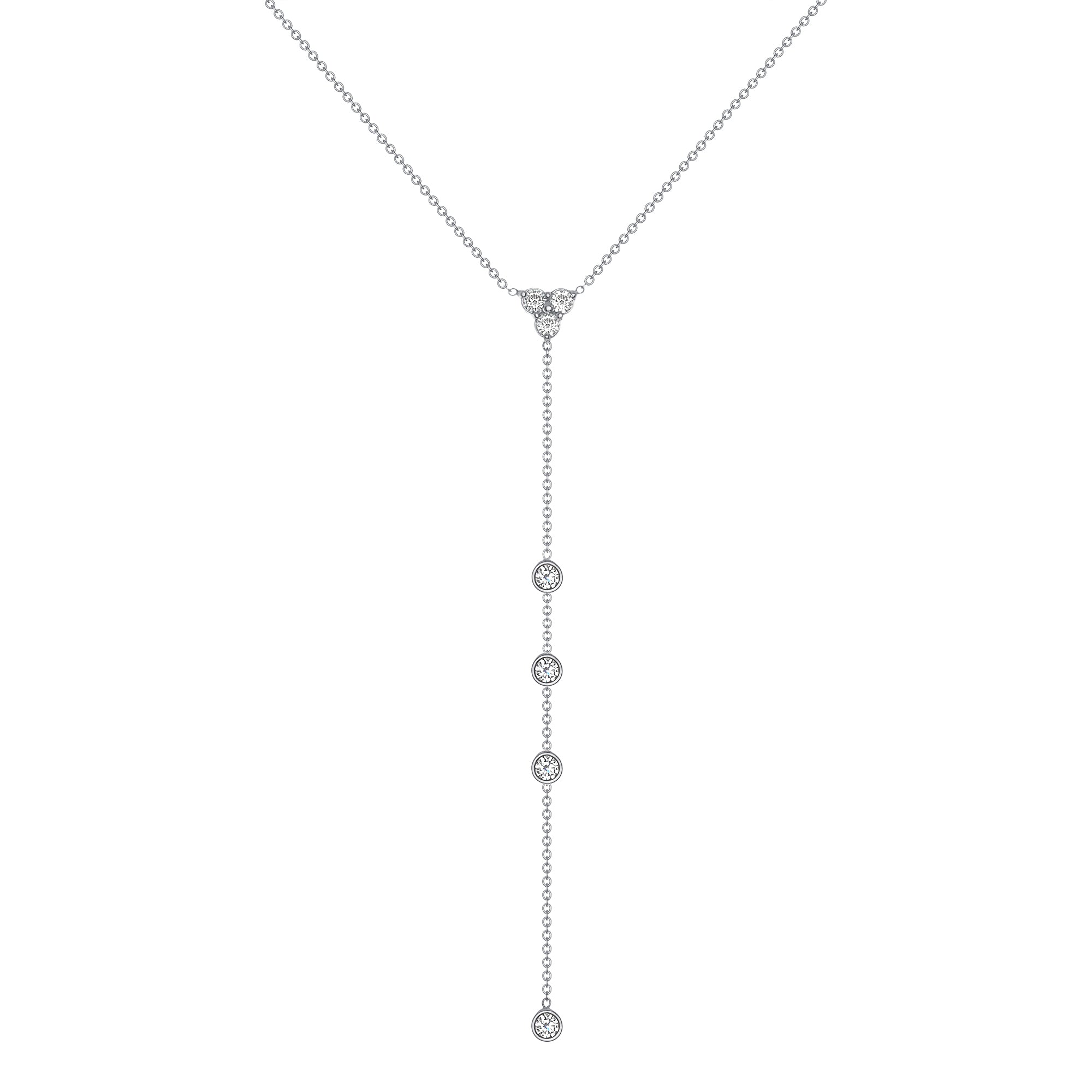 14K Gold Diamond Lariat Necklace Y-Necklace - Abtin & Company 