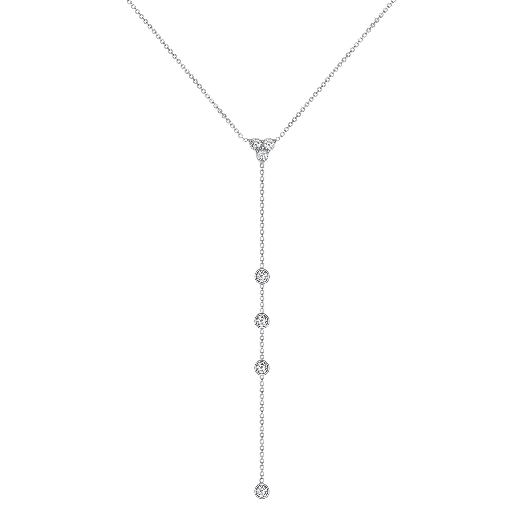 14K Gold Diamond Lariat Necklace Y-Necklace - Abtin & Company 