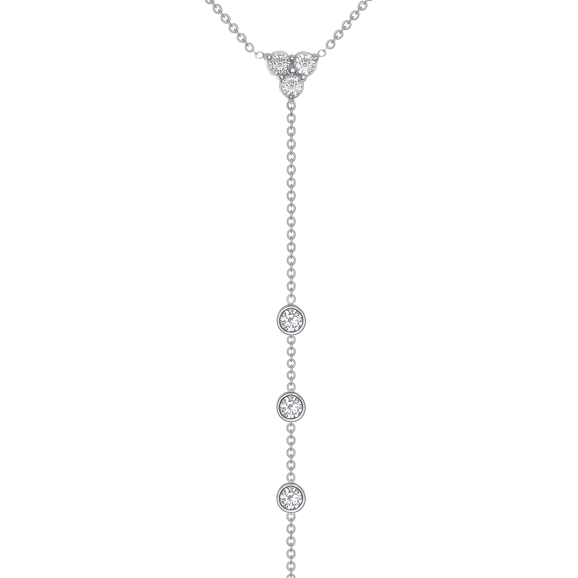 14K Gold Diamond Lariat Necklace Y-Necklace - Abtin & Company 