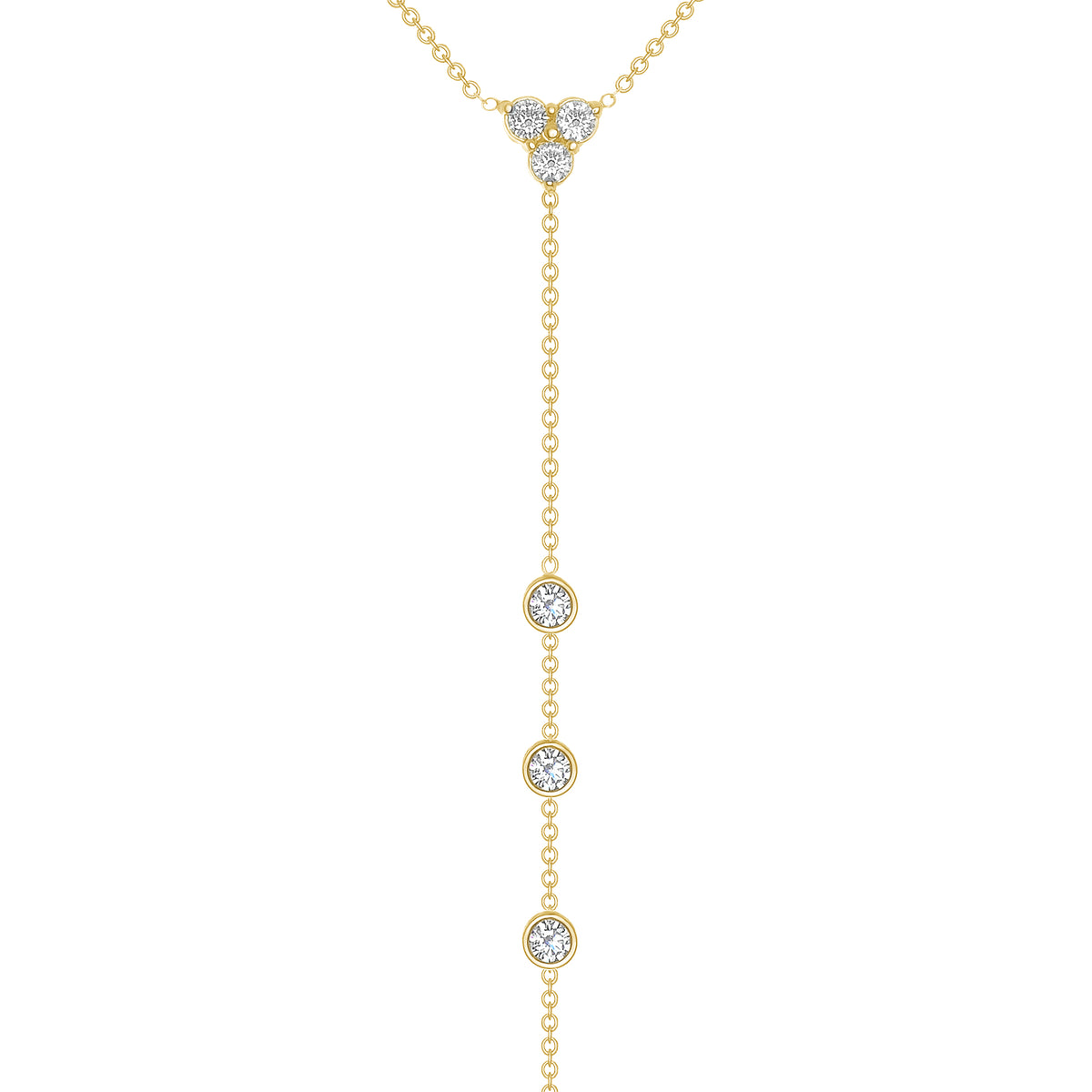 14K Gold Diamond Lariat Necklace Y-Necklace - Abtin & Company 