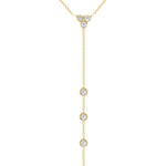 14K Gold Diamond Lariat Necklace Y-Necklace - Abtin & Company 