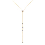 14K Gold Diamond Lariat Necklace Diamond Y-Necklace - Abtin & Company 