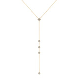 14K Gold Diamond Lariat Necklace Diamond Y-Necklace - Abtin & Company 