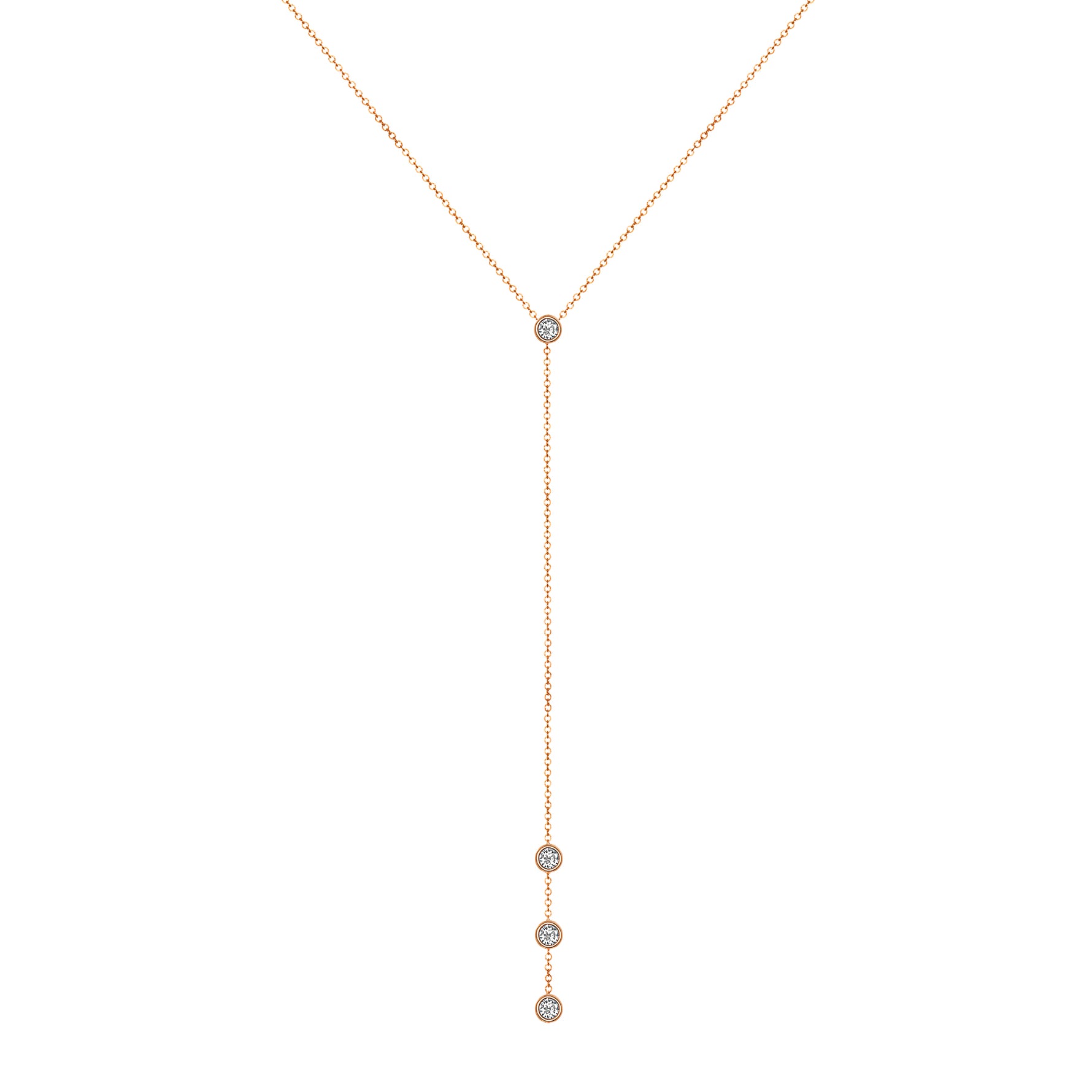 14K Gold Diamond Y-Necklace Lariat Necklace - Abtin & Company 