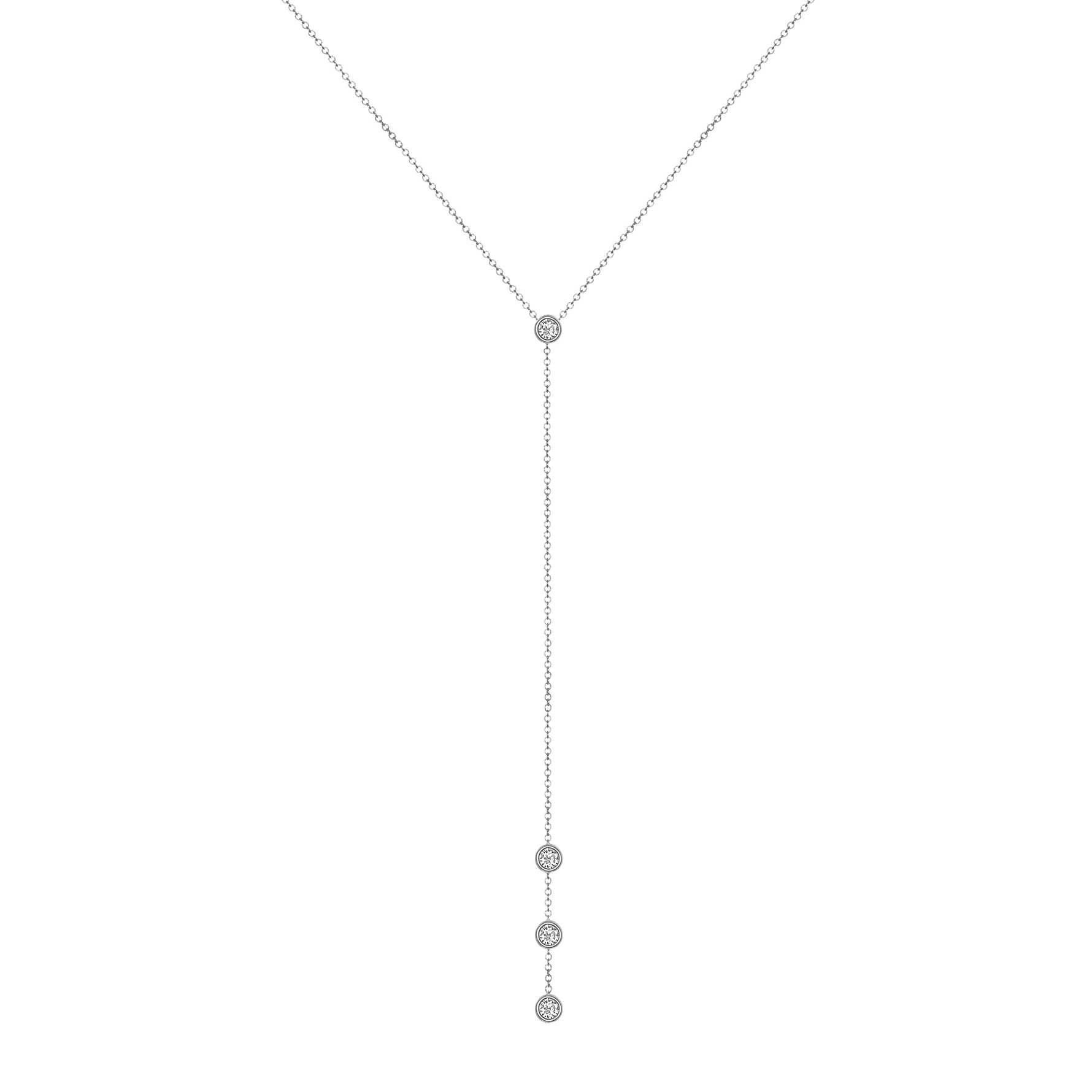 14K Gold Diamond Y-Necklace Lariat Necklace - Abtin & Company 