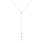 14K Gold Diamond Y-Necklace Lariat Necklace - Abtin & Company 