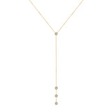 14K Gold Diamond Y-Necklace Lariat Necklace - Abtin & Company 