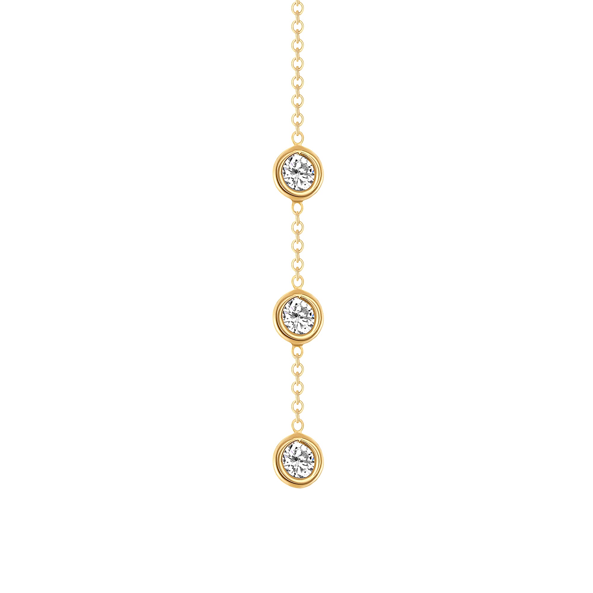 14K Gold Diamond Y-Necklace Lariat Necklace - Abtin & Company 