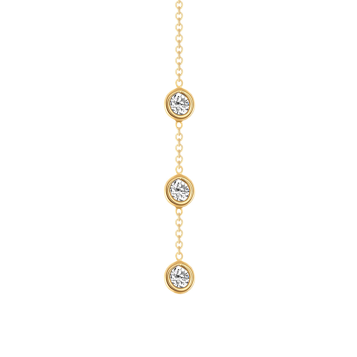 14K Gold Diamond Y-Necklace Lariat Necklace - Abtin & Company 