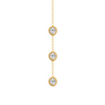14K Gold Diamond Y-Necklace Lariat Necklace - Abtin & Company 