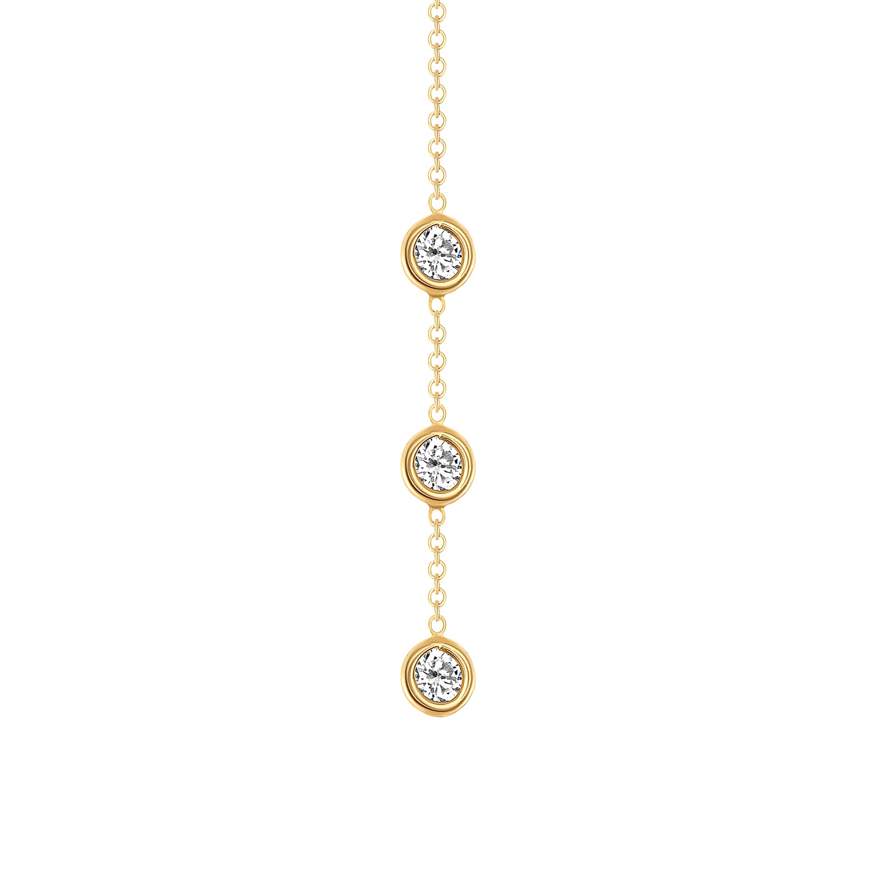 14K Gold Diamond Y-Necklace Lariat Necklace - Abtin & Company 