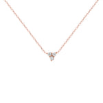 14K Gold Diamond Necklace Three-stone Diamond Necklace Trio Diamond Necklace - Abtin & Company 