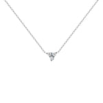 14K Gold Diamond Necklace Three-stone Diamond Necklace Trio Diamond Necklace - Abtin & Company 