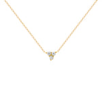 14K Gold Diamond Necklace Three-stone Diamond Necklace Trio Diamond Necklace - Abtin & Company 