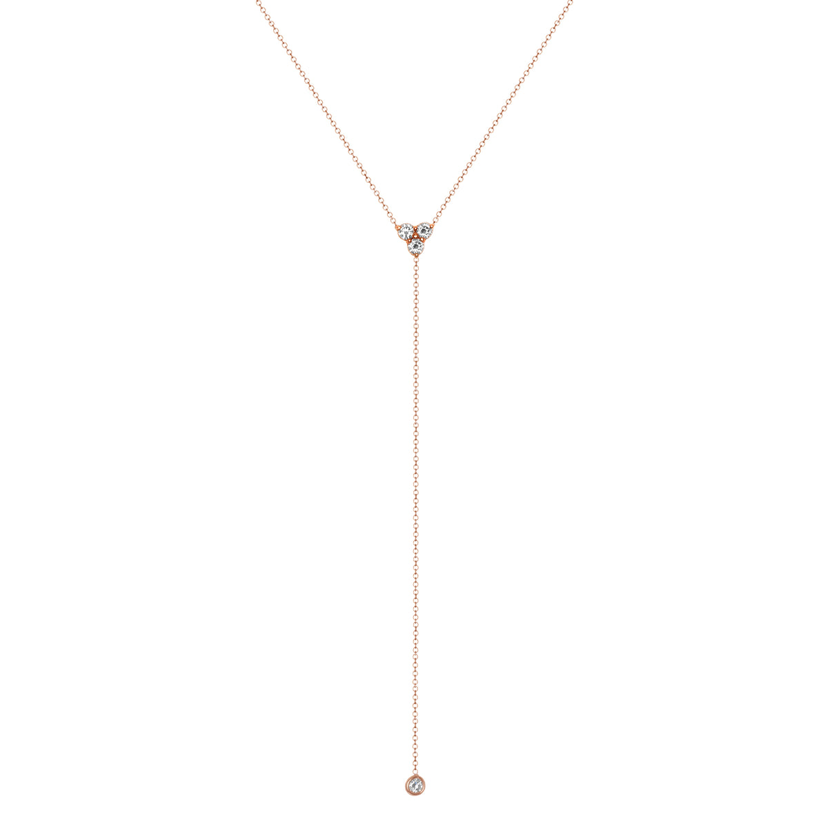 14K Diamond Y-Necklace Lariat Necklace - Abtin & Company 