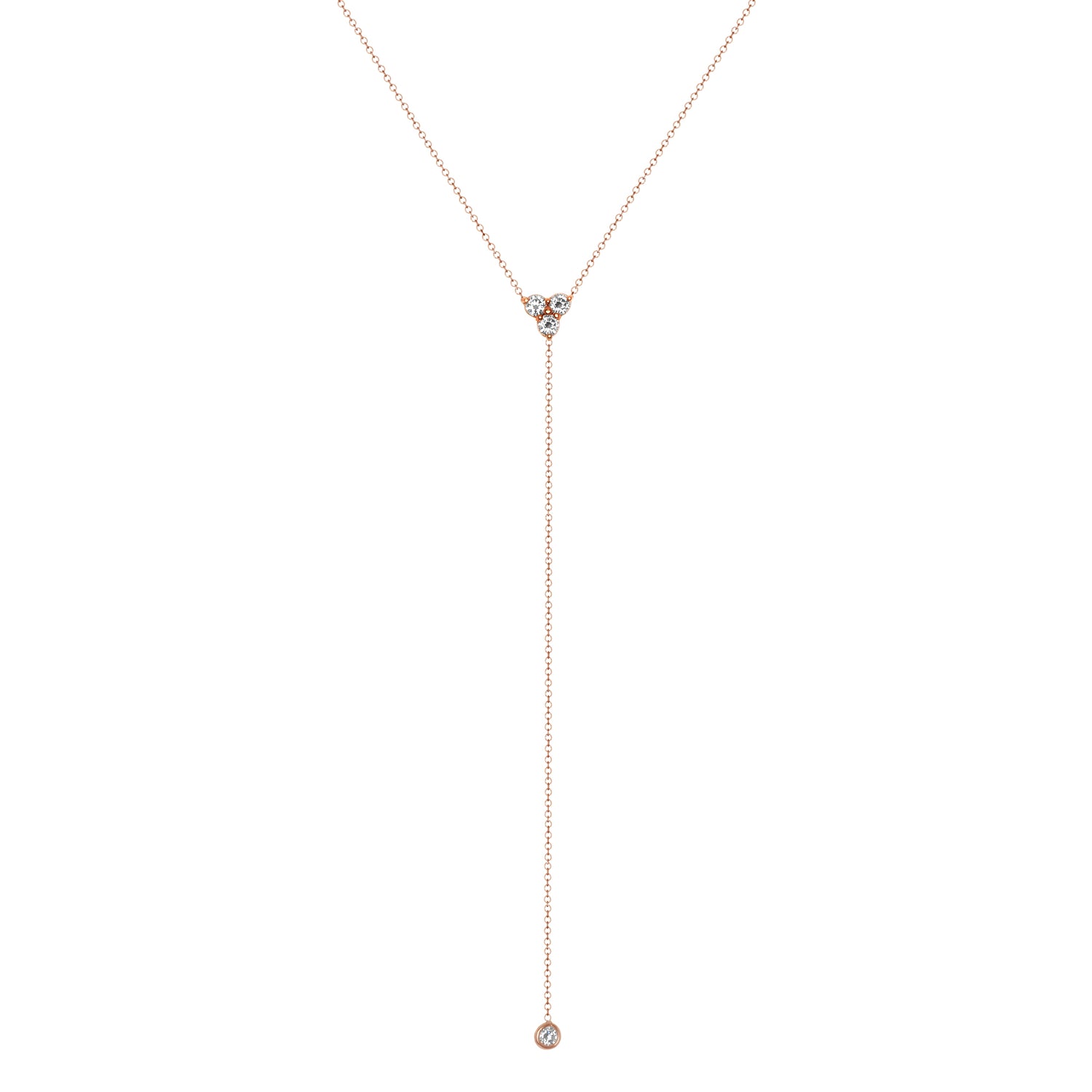 14K Diamond Y-Necklace Lariat Necklace - Abtin & Company 