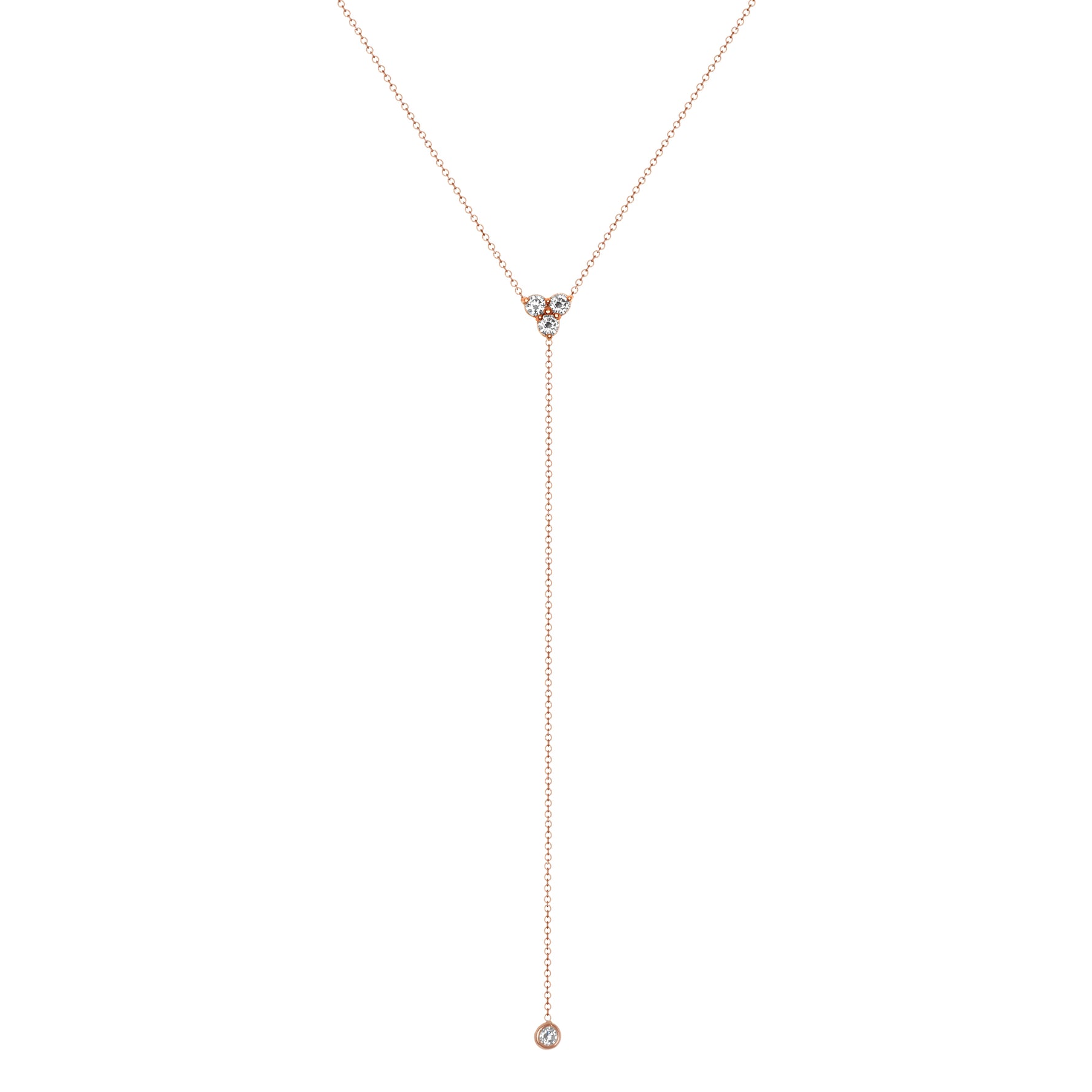 14K Diamond Y-Necklace Lariat Necklace - Abtin & Company 