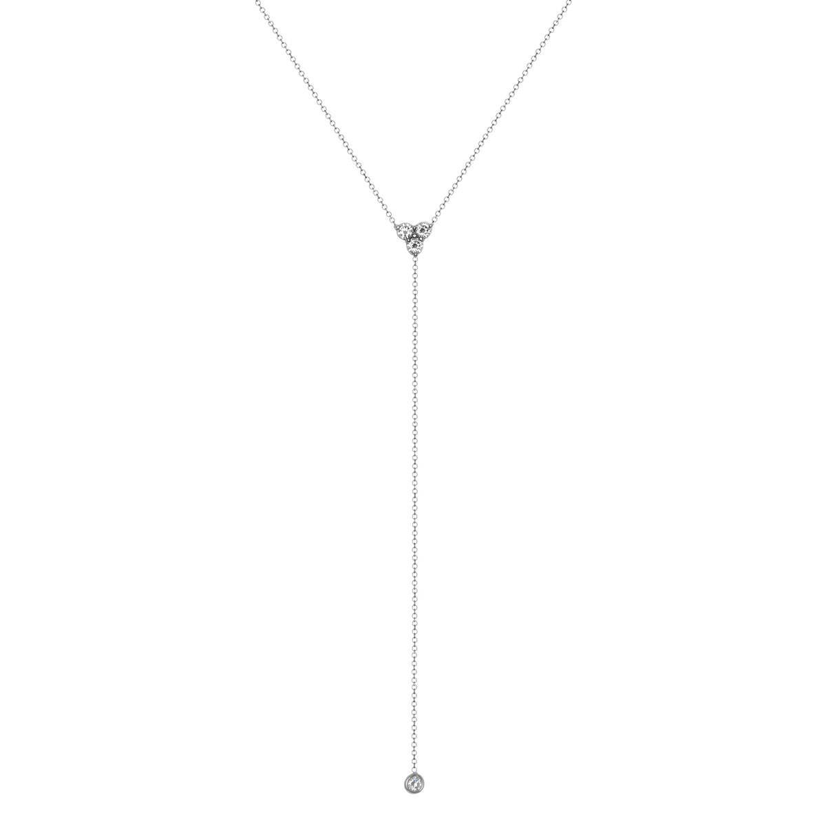 14K Diamond Y-Necklace Lariat Necklace - Abtin & Company 