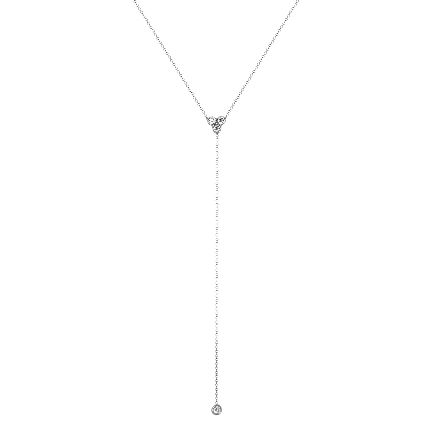 14K Diamond Y-Necklace Lariat Necklace - Abtin & Company 