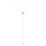 14K Diamond Y-Necklace Lariat Necklace - Abtin & Company 