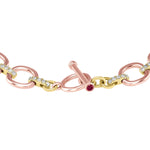 14K Gold Diamond Chain-Link Bracelet Two Tone Bracelet - Abtin & Company 