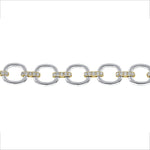 14K Gold Diamond Chain-Link Bracelet Two-Tone Bracelet - Abtin & Company 