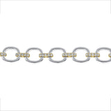14K Gold Diamond Chain-Link Bracelet Two-Tone Bracelet - Abtin & Company 