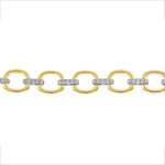 14K Gold Diamond Chain-Link Bracelet Two-Tone Bracelet - Abtin & Company 