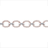 14K Gold Diamond Chain-link Bracelet Two Tone Bracelet - Abtin & Company 