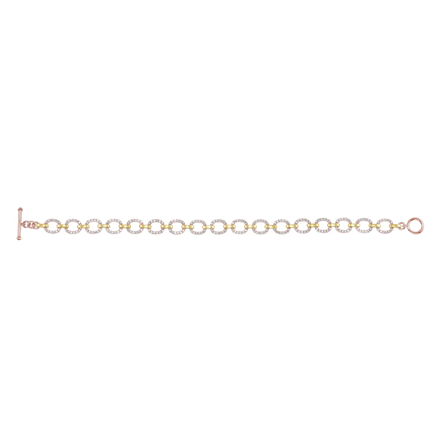 14K Gold Diamond Chain-Link Bracelet - Abtin & Company 