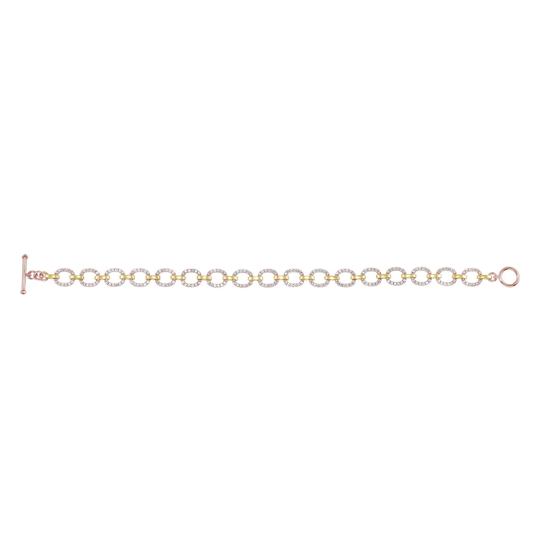14K Gold Diamond Chain-Link Bracelet - Abtin & Company 