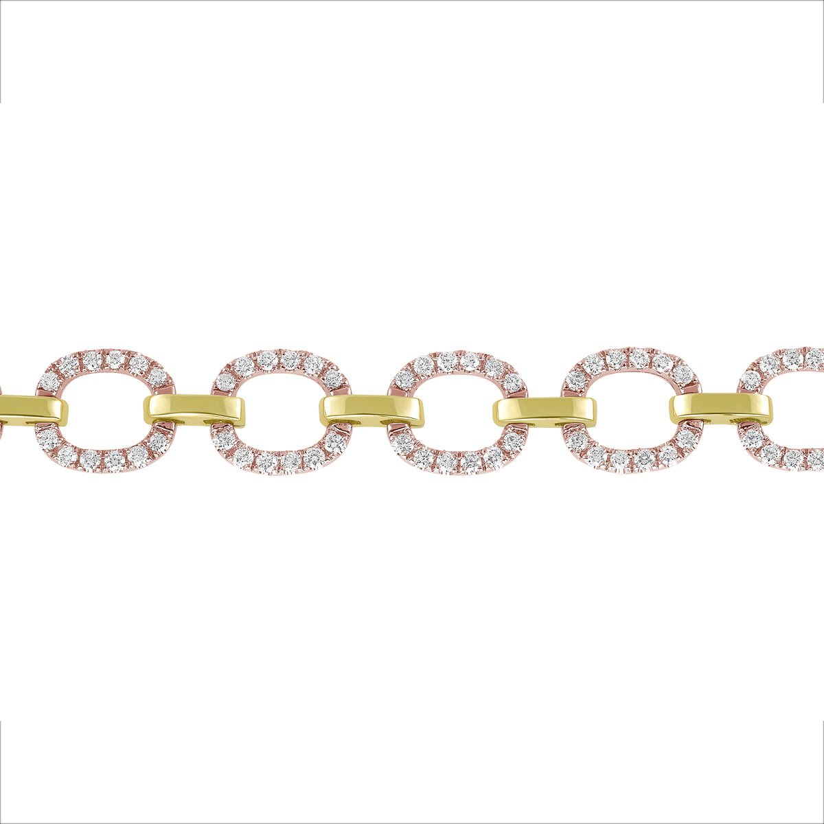 14K Gold Diamond Chain-Link Bracelet - Abtin & Company 