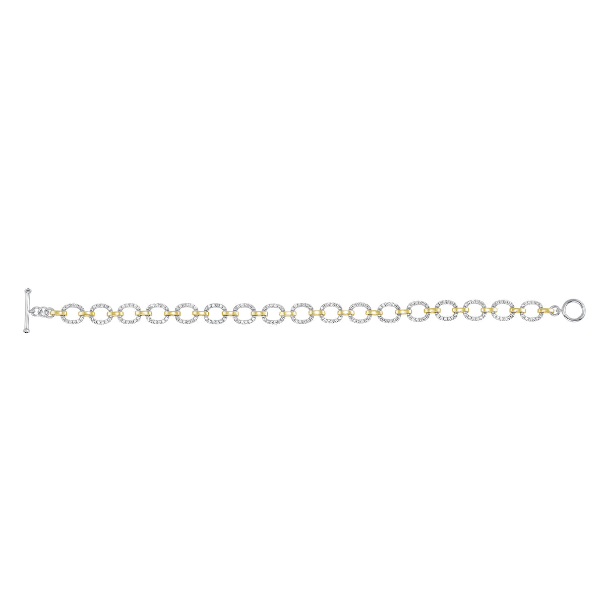 14K Gold Diamond Chain-Link Bracelet - Abtin & Company 